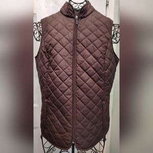 Eddie Bauer Chocolate Brown Quilted Vest Size M